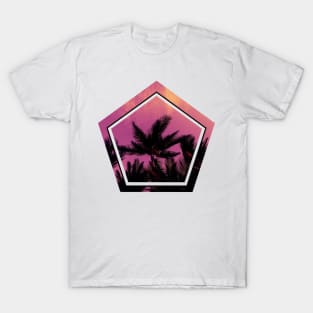 Beach Palms california pink geometric shape T-Shirt